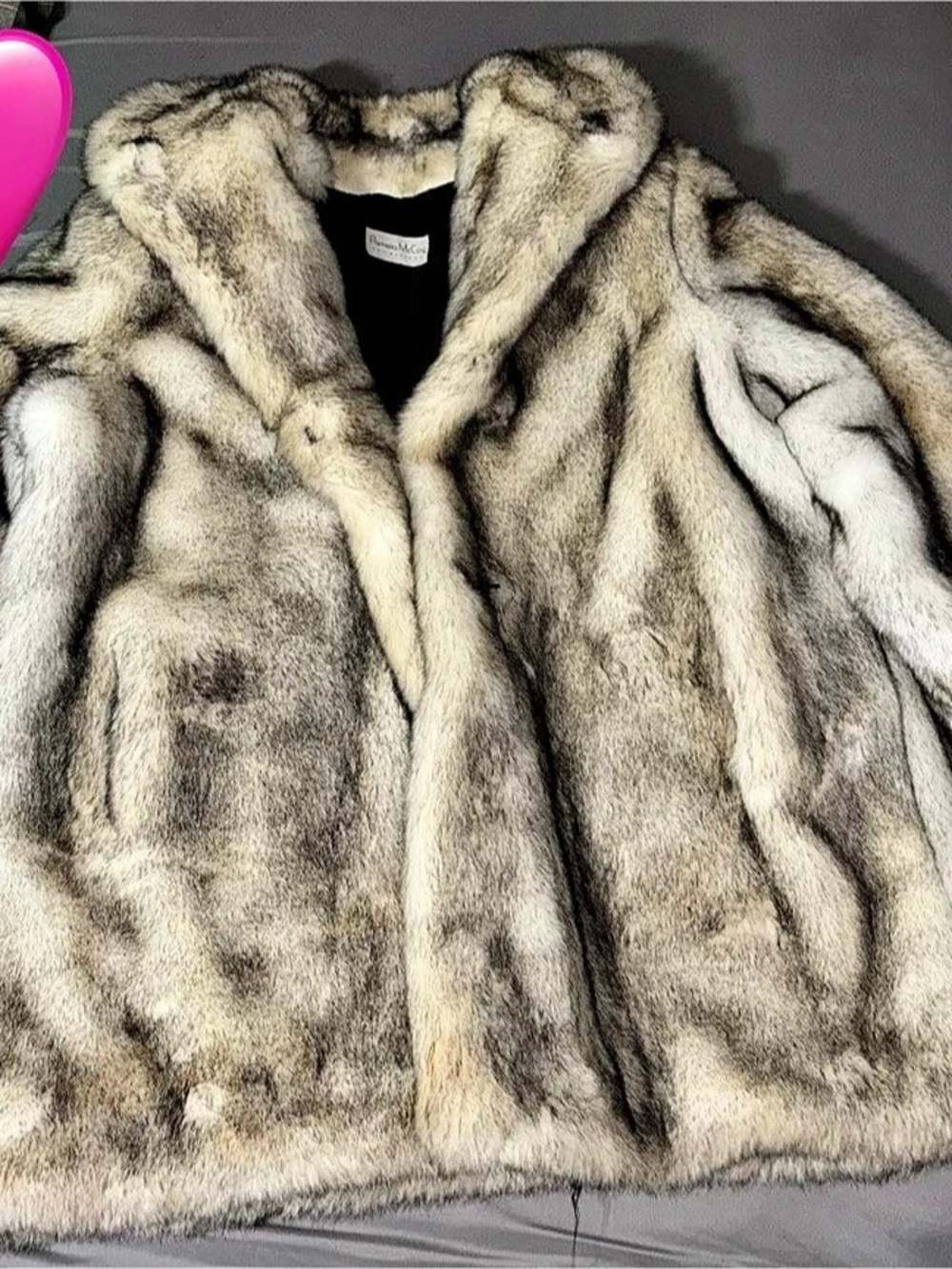 Mob-Wife🖤 Vintage Glam🩶 Faux Fur Jacket 1X
